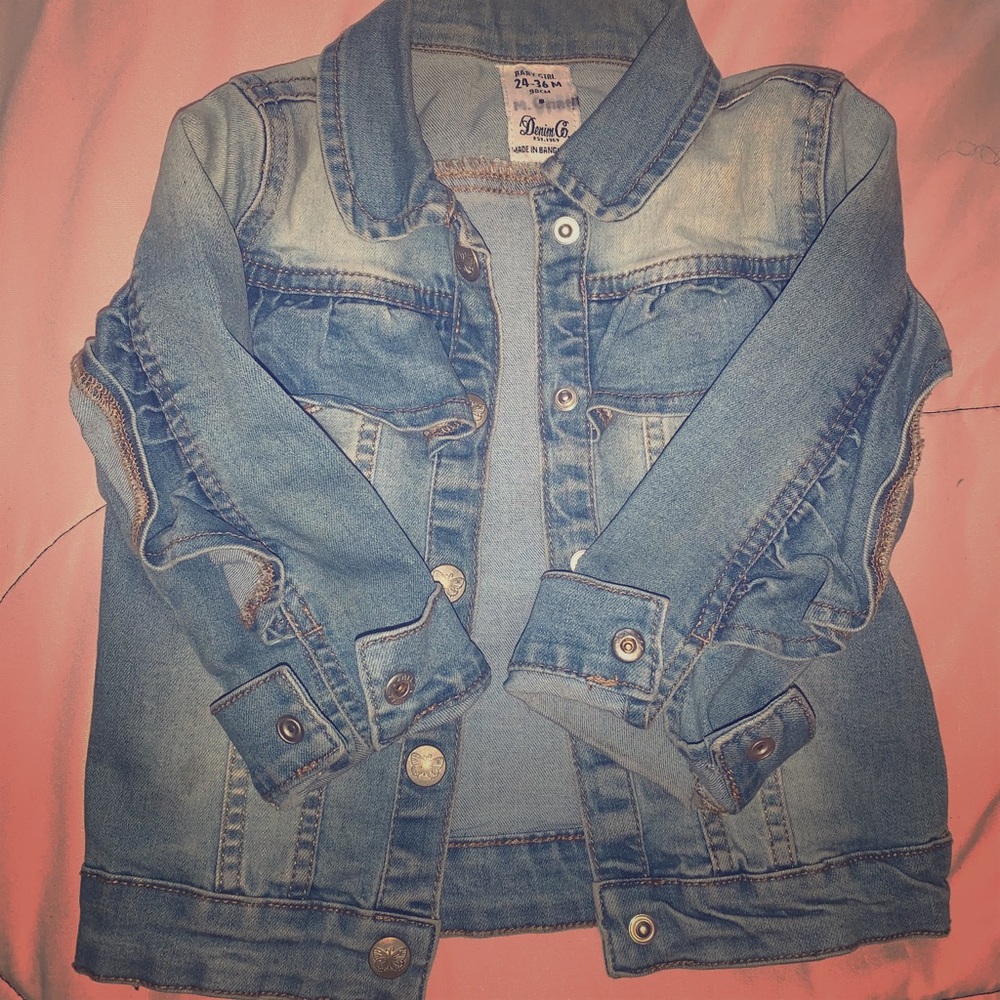 Baby Girls Denim jacket w/ frill detail